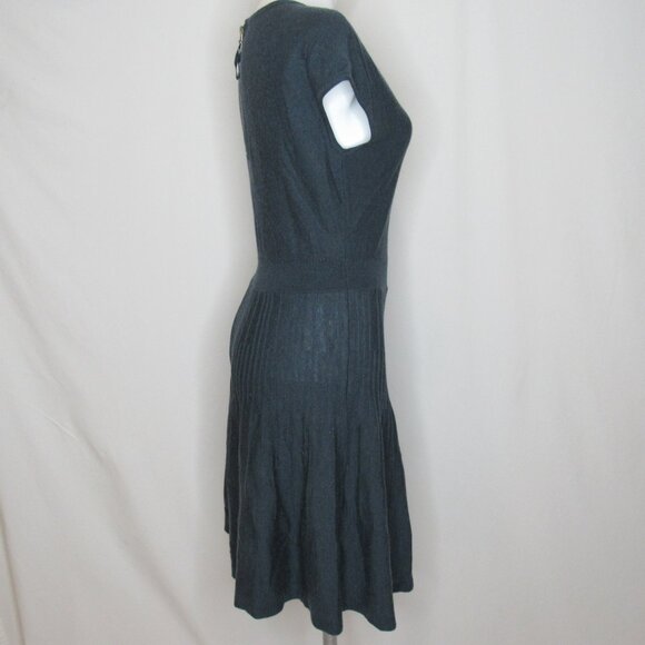 Ann Taylor LOFT Teal Blue Fine Knit Sweater Dress Back Women's M Medium - Picture 5 of 9